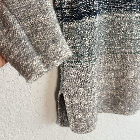 J. Jill Grey Blue Cowl Neck Sweater Small Oversized Ombre Cozy Fall Wool Tunic - Picture 2 of 5